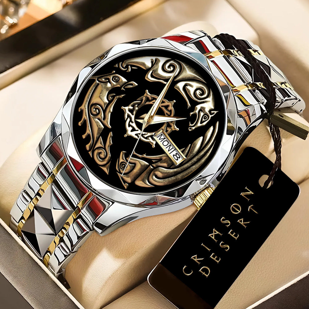 Crimson Desert Alloy Luxury Quartz Watch – GNE5655
