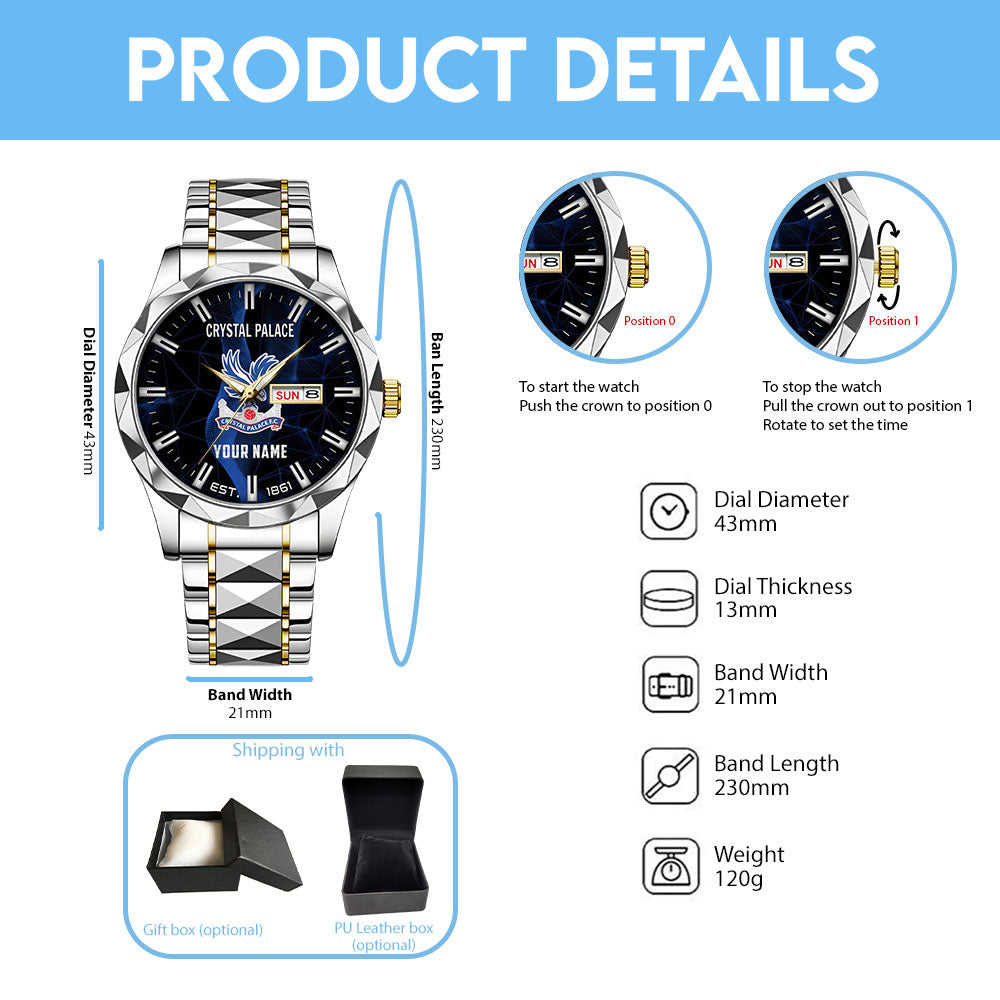 Personalized Crystal Palace FC Alloy Luxury Quartz Watch – TANTN23557