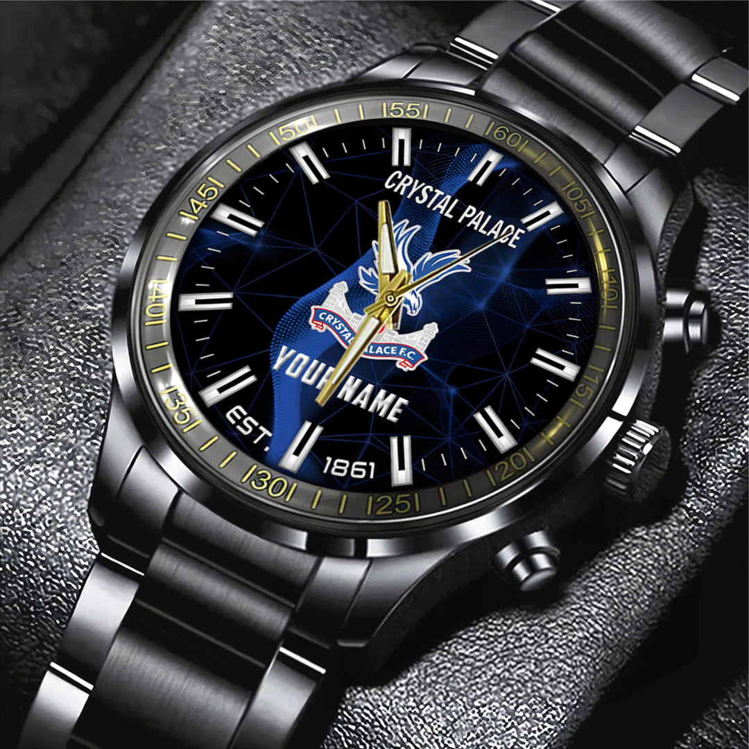 Personalized Crystal Palace FC Black Stainless Steel Watch – TANTN23558