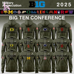 Custom Team Big Ten Conference Teams 2025 Military Appreciation Hoodie