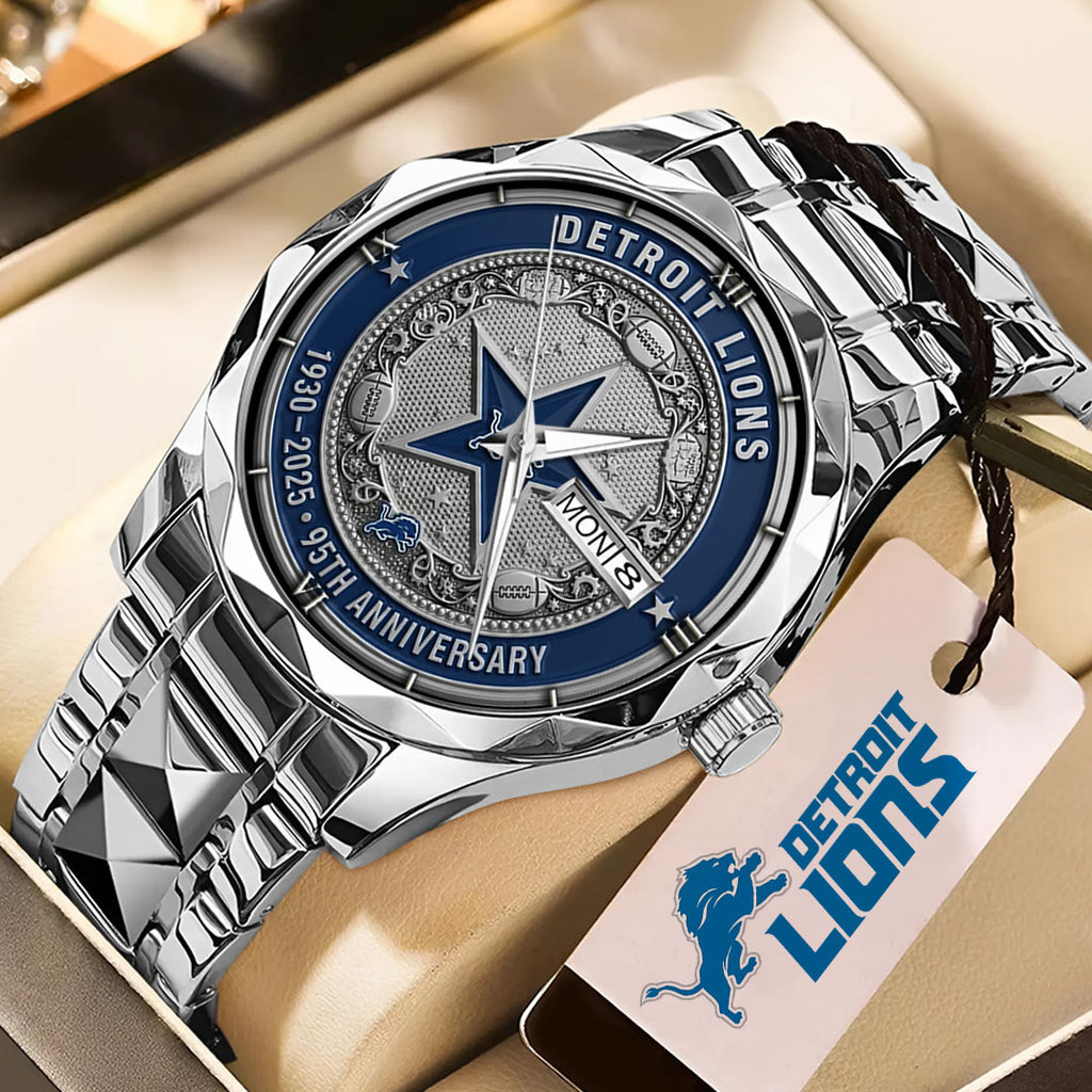Detroit Lions 95th Anniversary 2025 Alloy Luxury Quartz Watch – TMTHU722