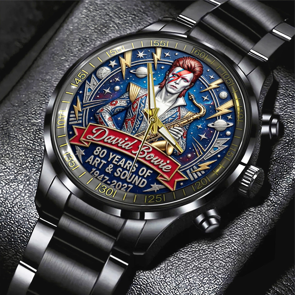 David Bowie Black Stainless Steel Watch – TANTN20599