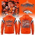 Denver Broncos 2025 AFC Conference Champions Orange Hoodie
