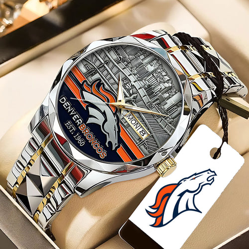 Denver Broncos Alloy Luxury Quartz Watch – TANTN19405