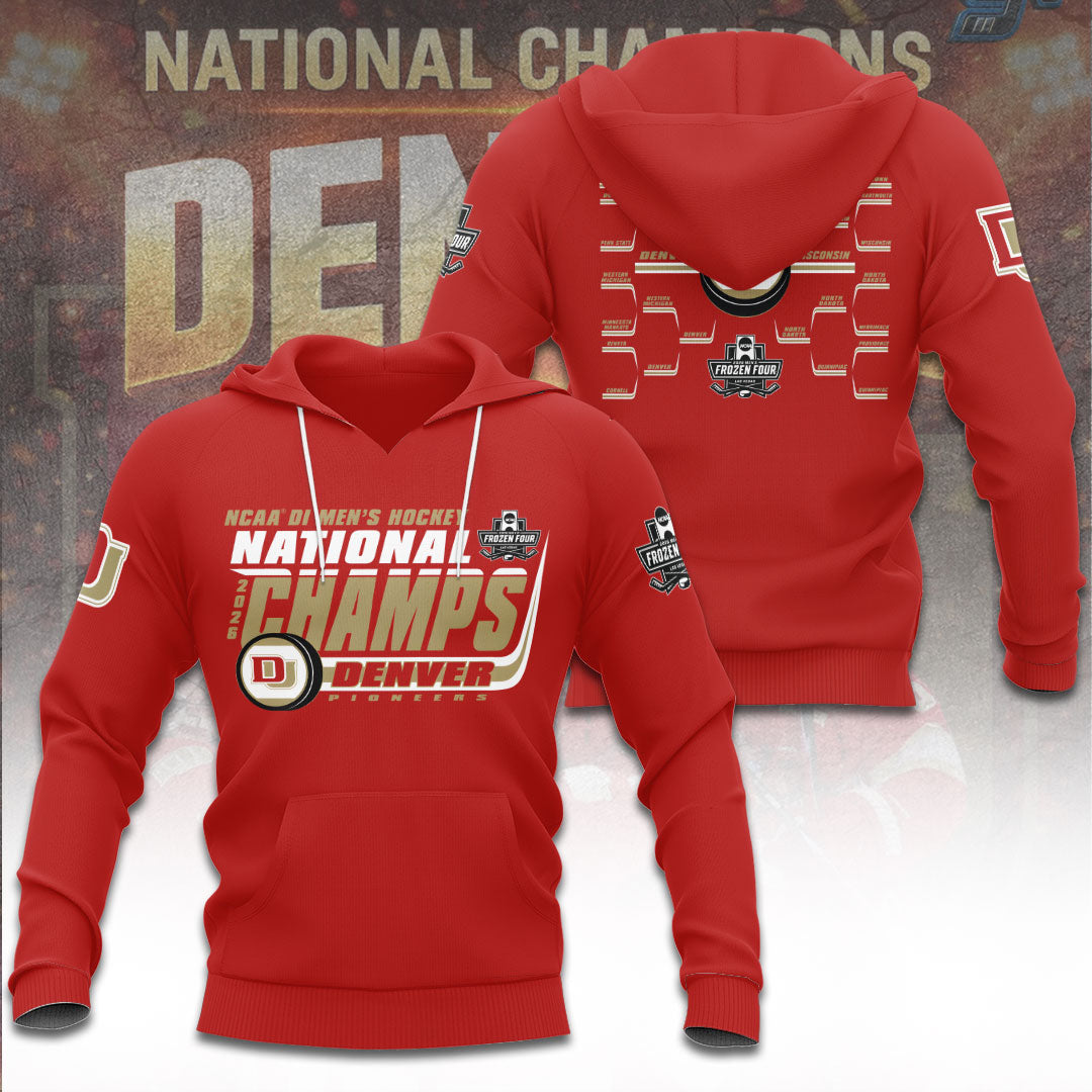 Denver Pioneers 2026 Men's Ice Hockey National Champions 3D Apparel – TANTN22372