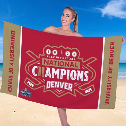 Denver Pioneers 2026 Men's Ice Hockey National Champions Rectangle Beach Towel – TANTN22368