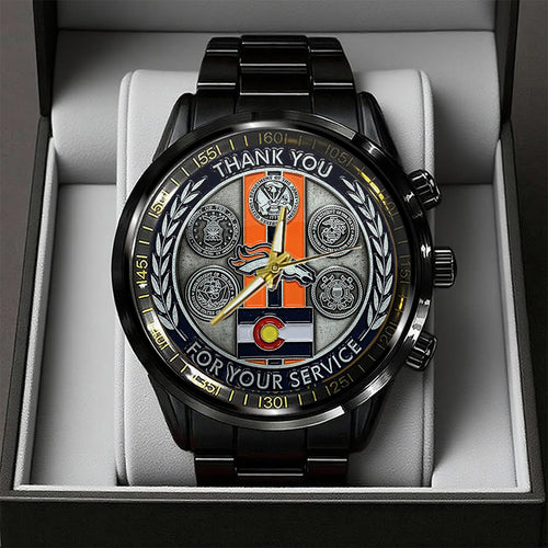 Denver Broncos Black Stainless Steel Watch – TANTN19408