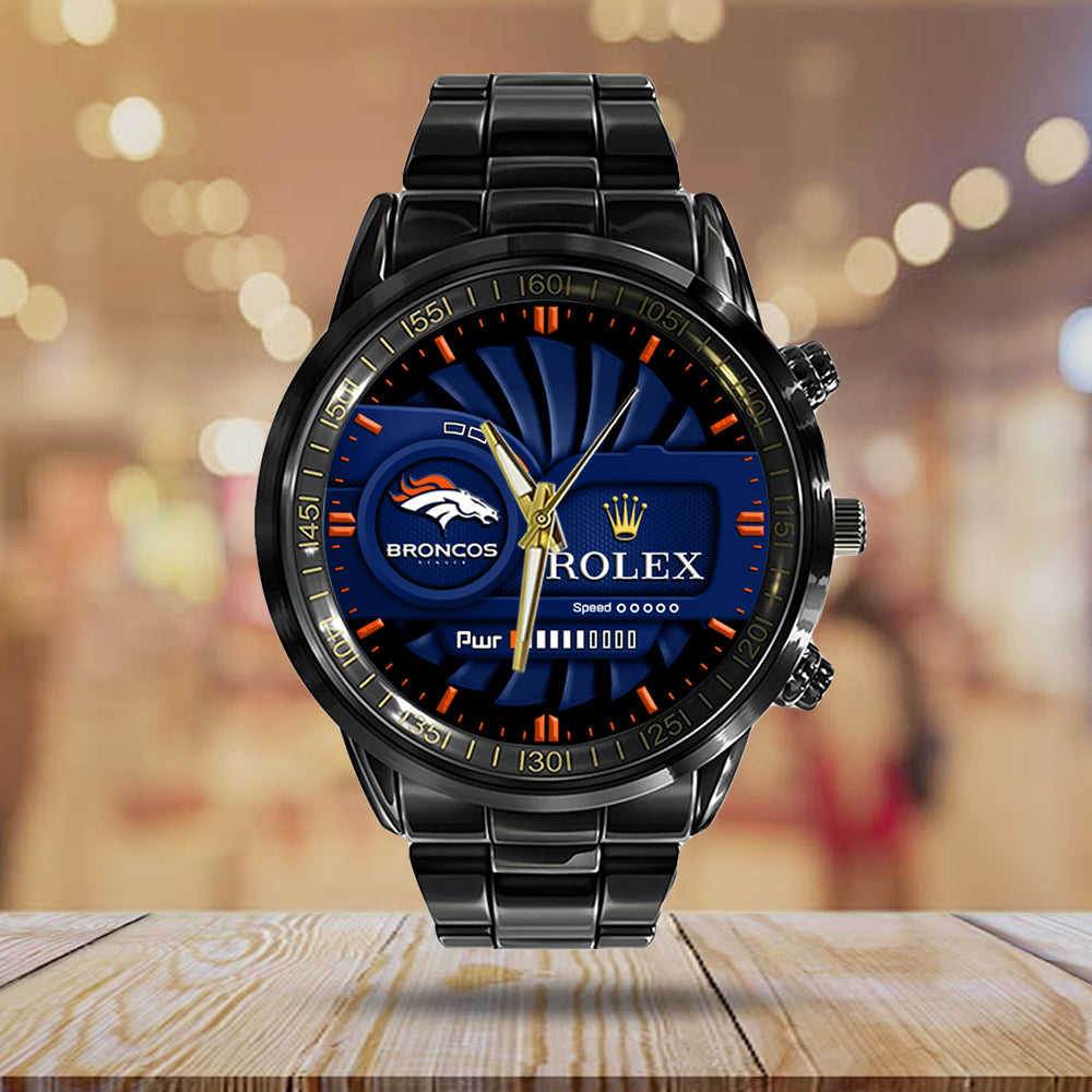 Denver Broncos x Rolex Black Stainless Steel Watch – MAITM13130