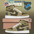 Detroit Lions Salute To Service Air Jordan 1 Shoes
