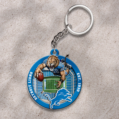 Detroit Lions Custom Shape 2-sided Keychain – HOATT12691