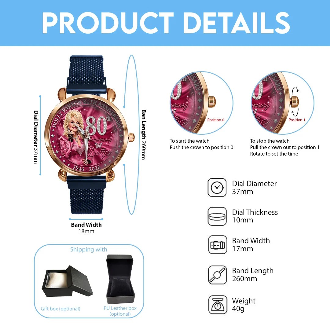 Dolly Parton Mesh Strap Quartz Watch – TMTHU8877