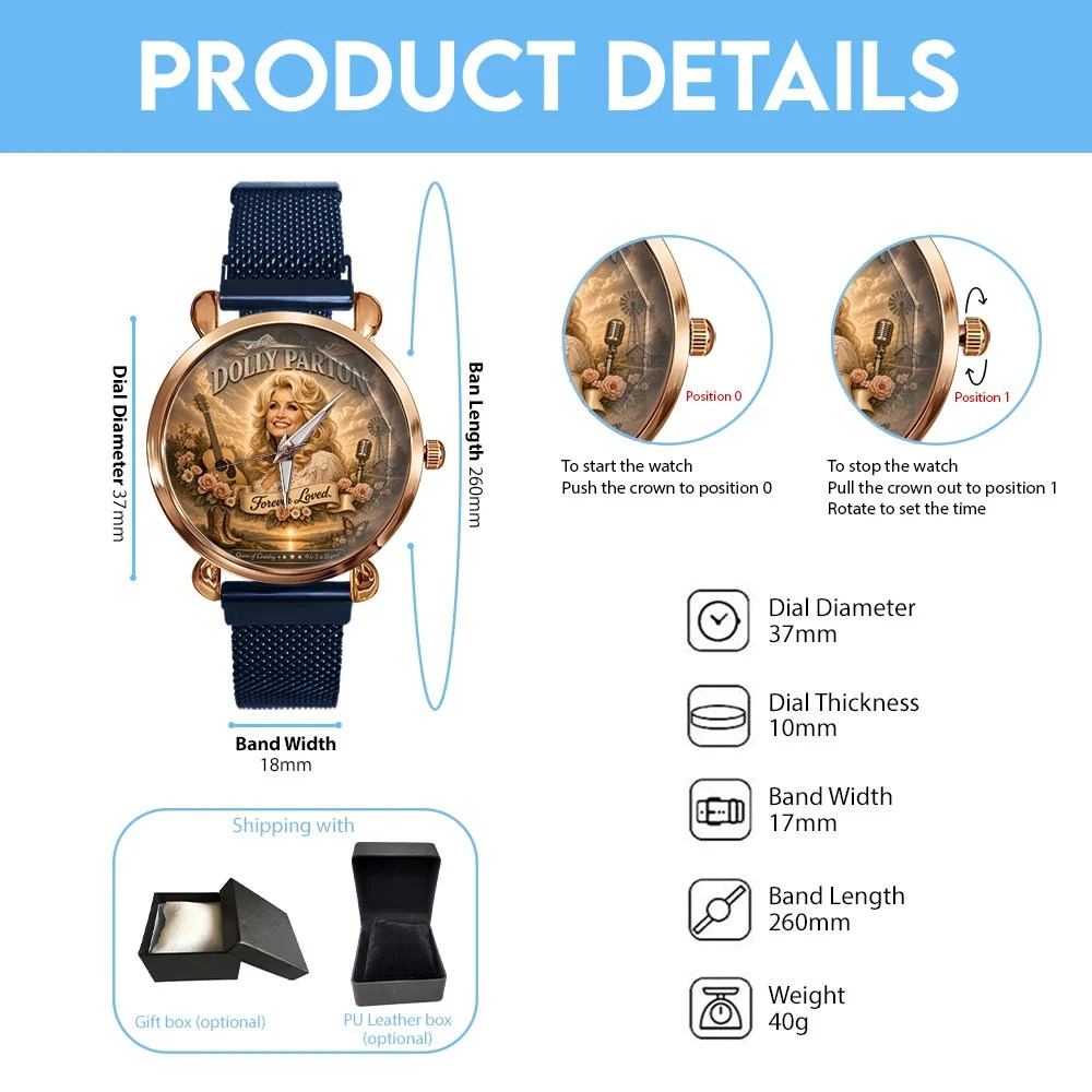 Dolly Parton Mesh Strap Quartz Watch – TMTHU8926