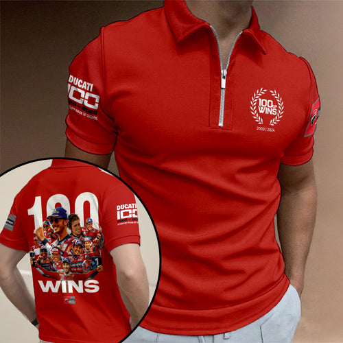 Ducati Lenovo Team 100 Wins Zip Polo Shirt – TANTN23477