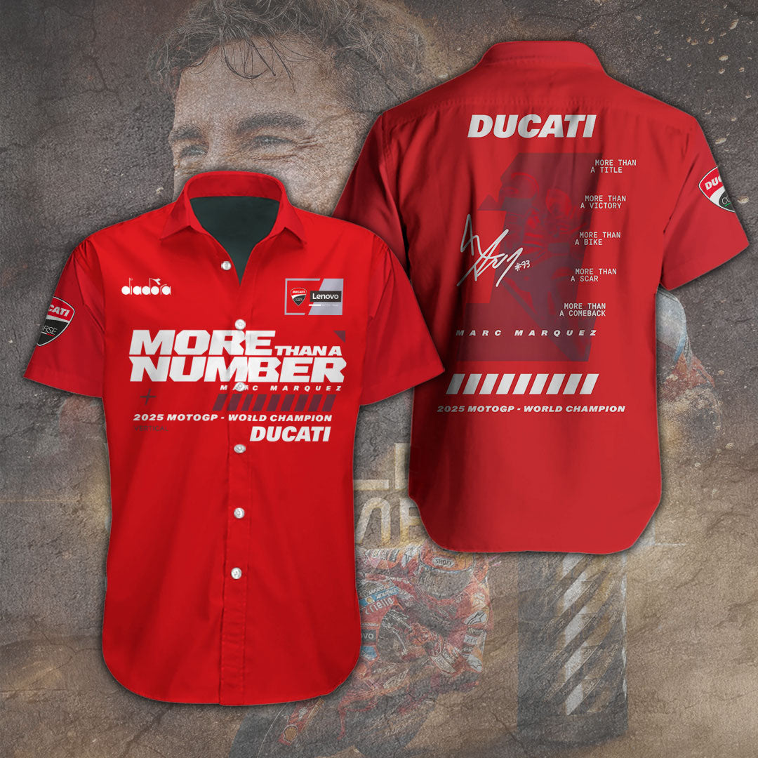 Ducati Lenovo Team x Marc Marquez Short Sleeve Button-Down Shirt – TANTN16925.1