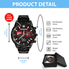 Personalized Ducati Lenovo Team x Marc Márquez Black Stainless Steel Watch – TANTN 11479