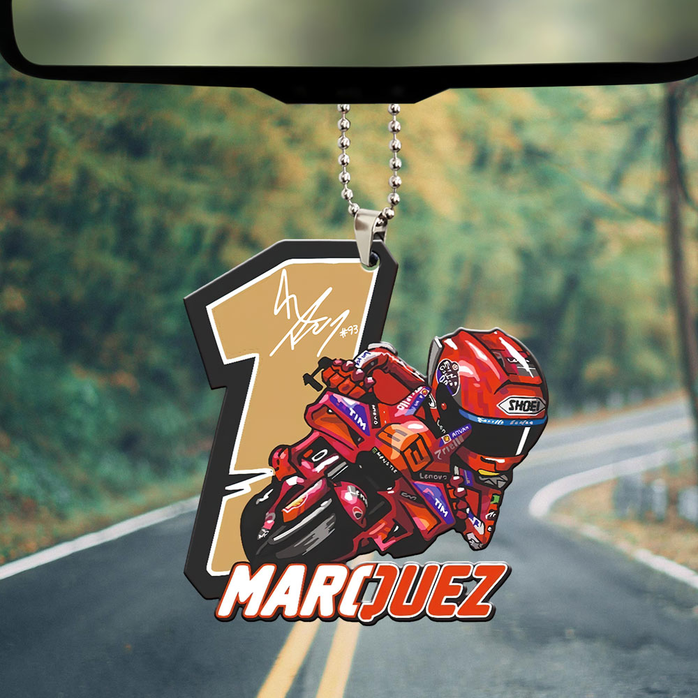 Ducati Lenovo Team x Marc Márquez Custom Shape 2-sided Acrylic Car Ornament – TANTN17109