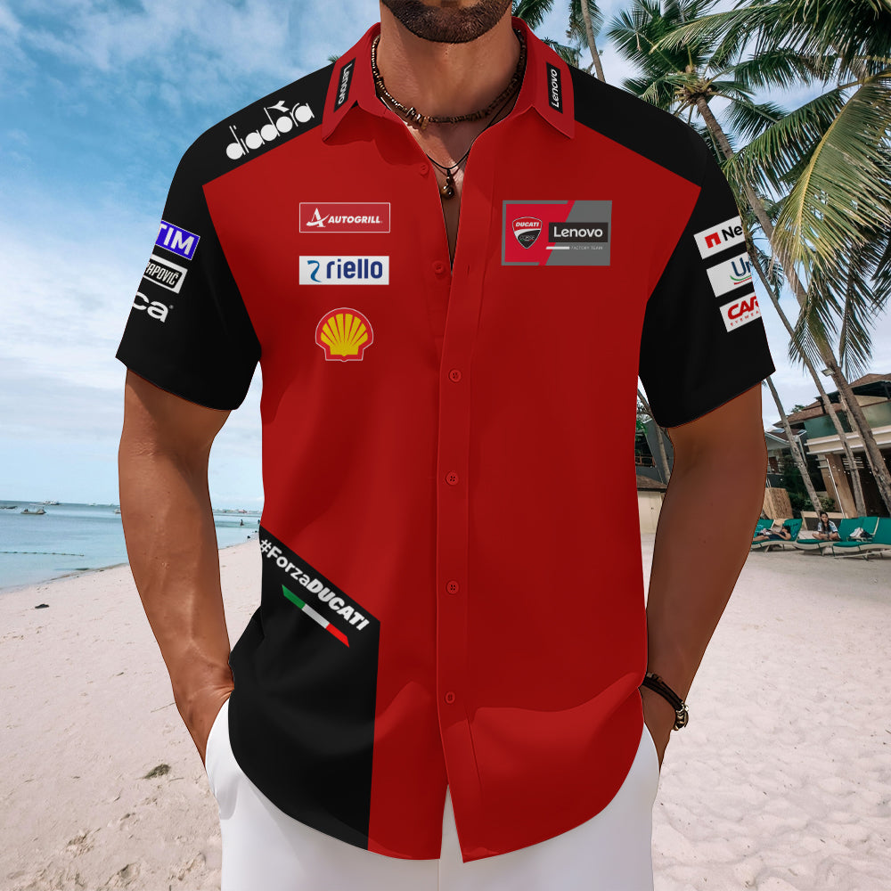 Ducati Lenovo Team x Marc Márquez Short Sleeve Button-Down Shirt – MAITM13262