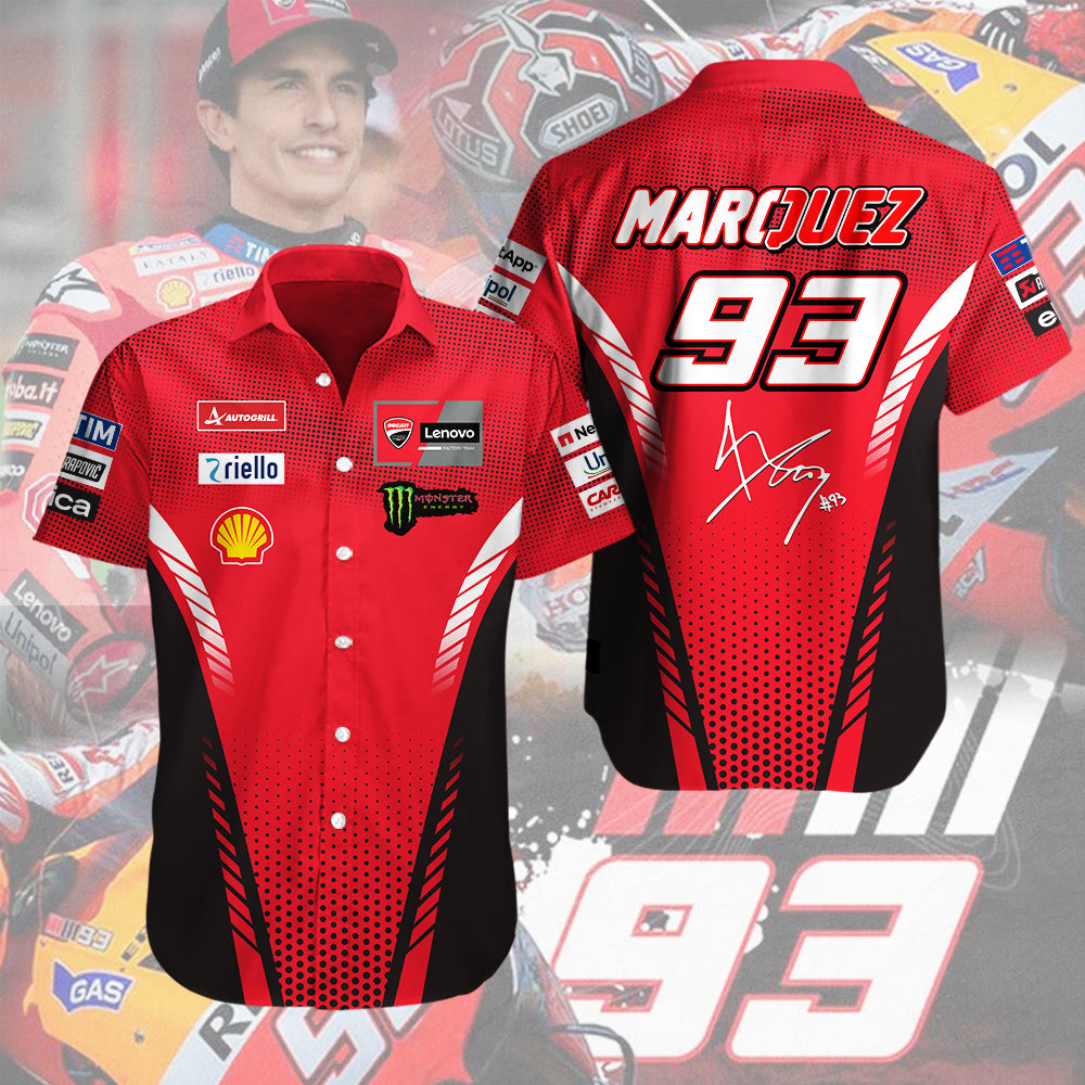Ducati Lenovo Team x Marc Márquez Short Sleeve Button-Down Shirt – MAITM 10614