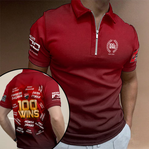 Ducati Lenovo Team 100 Wins Zip Polo Shirt – TANTN23475