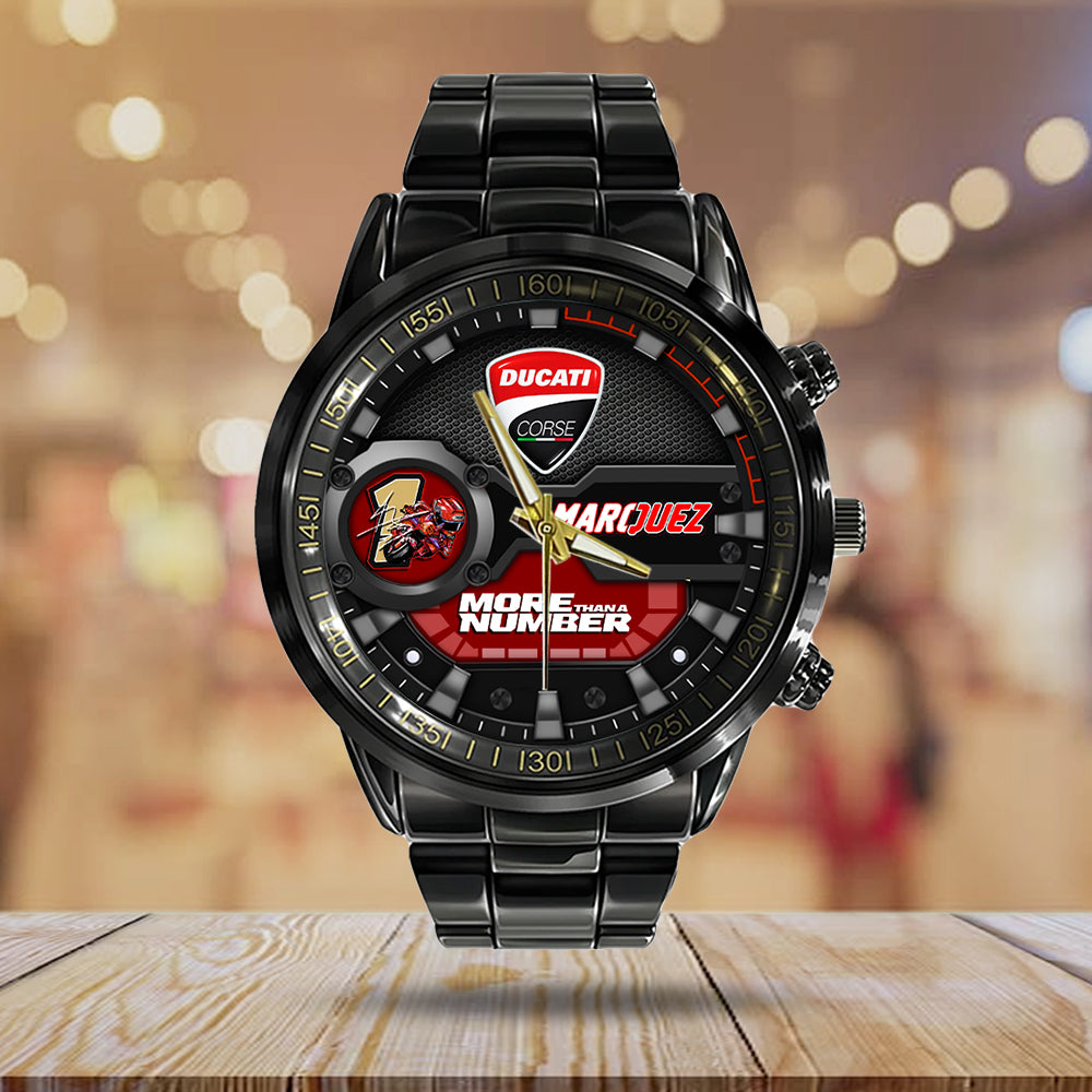 Ducati Lenovo Team x Marc Márquez 2025 World Champion Black Stainless Steel Watch – HOATT13560
