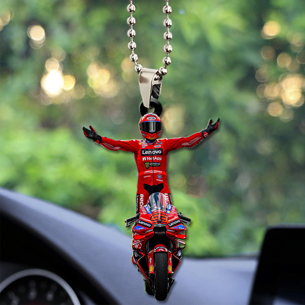 Ducati Lenovo Team x Marc Márquez Custom Shape 2-sided Acrylic Car Ornament – TANTN17205