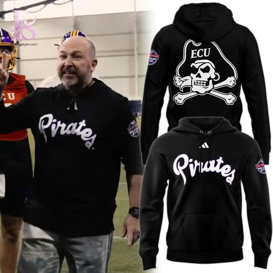 ECU Pirates Military Bowl Coach Blake Harrell Sideline Hoodie