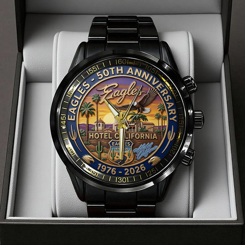 Eagles 50th Anniversary Black Stainless Steel Watch – TANTN24794