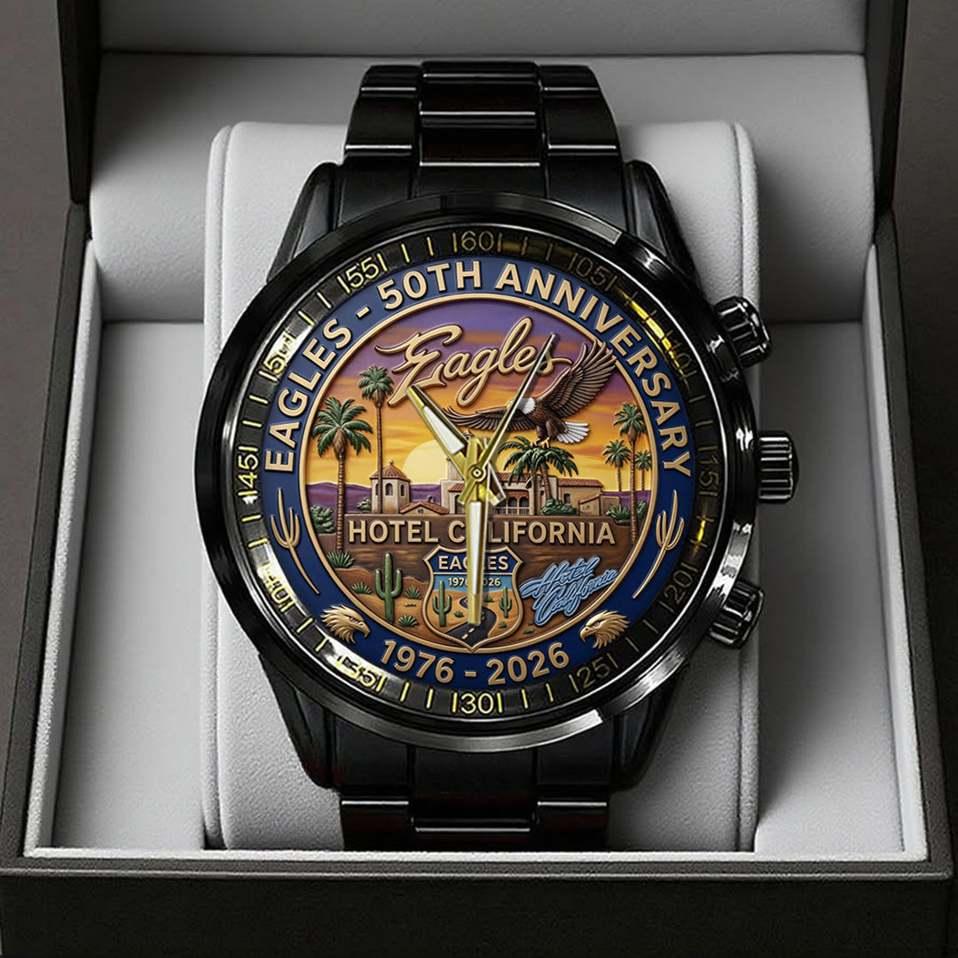 Eagles 50th Anniversary Black Stainless Steel Watch – TANTN24794