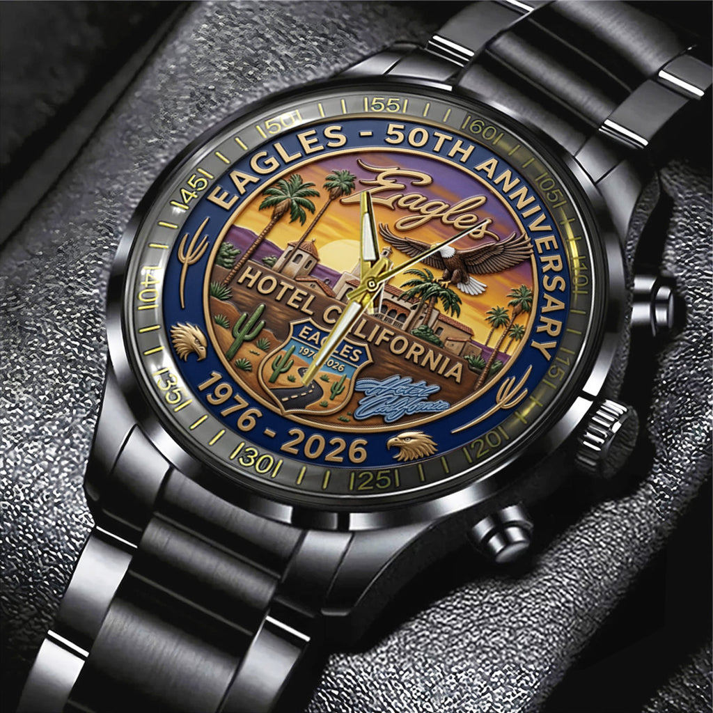 Eagles 50th Anniversary Black Stainless Steel Watch – TANTN24794