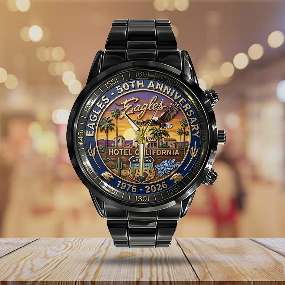 Eagles 50th Anniversary Black Stainless Steel Watch – TANTN24794