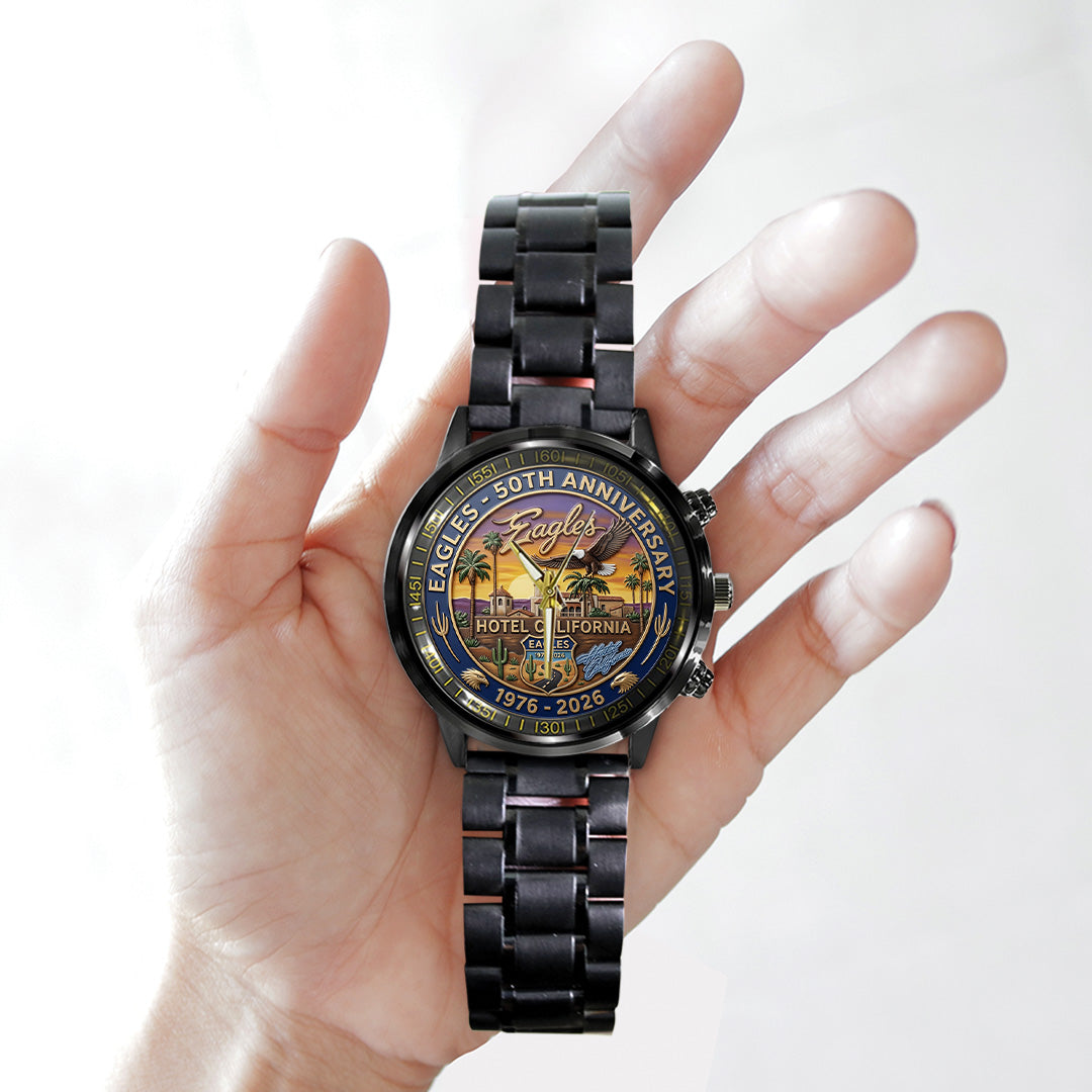 Eagles 50th Anniversary Black Stainless Steel Watch – TANTN24794