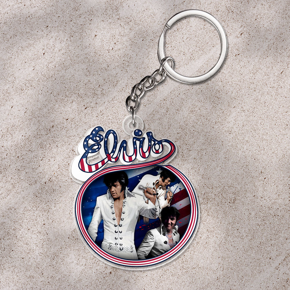 Elvis Presley Custom Shape 1-sided Keychain – HOATT 9246