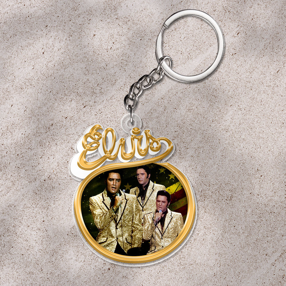 Elvis Presley Custom Shape 2-sided Keychain – NGHIAVT9428