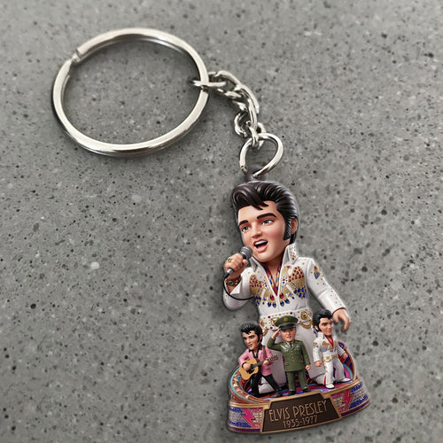 Elvis Presley Custom Shape 2-sided Keychain – TMTHU6181