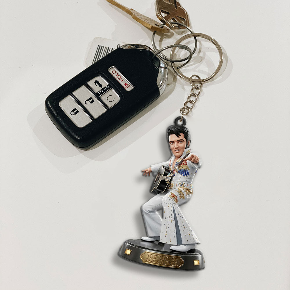 Elvis Presley Custom Shape 2-sided Keychain – TMTHU6182