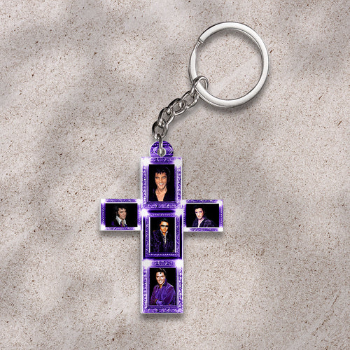 Elvis Presley Custom Shape 2-sided Keychain – HOATT 8980