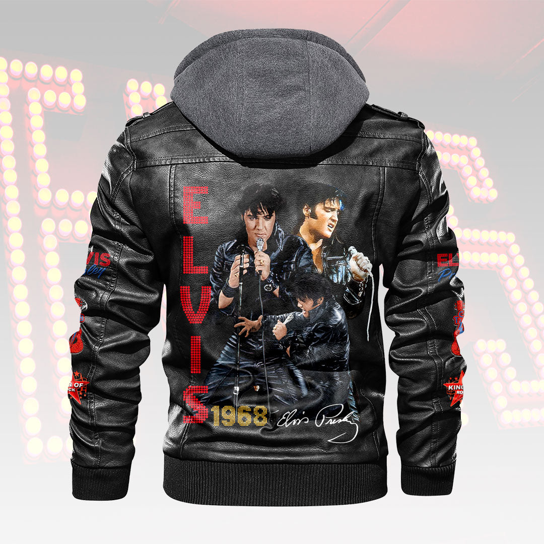 Elvis Presley 2D Leather Hooded Jacket – HOATT15669