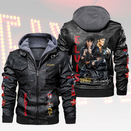Elvis Presley 2D Leather Hooded Jacket – HOATT15669