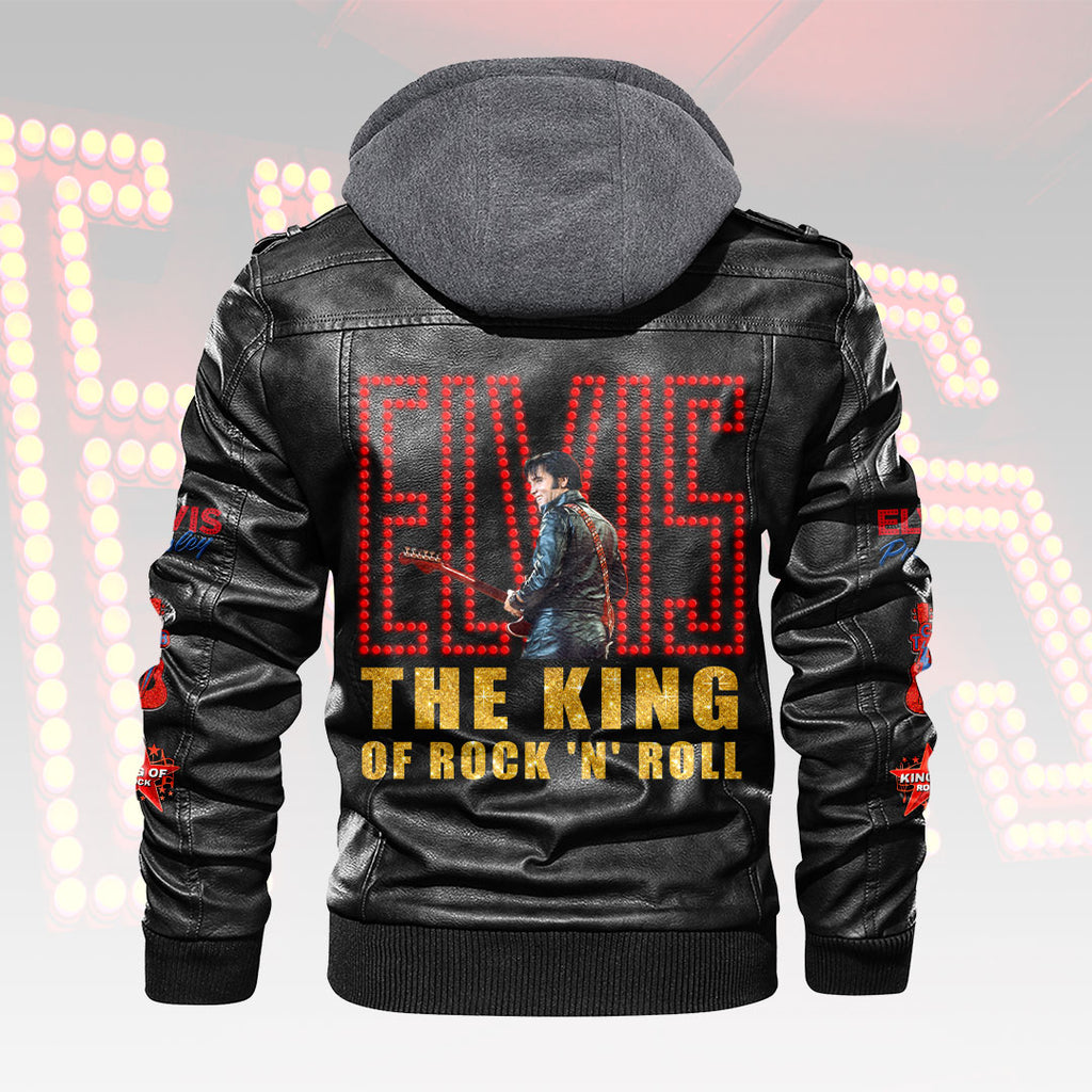 Elvis Presley 2D Leather Hooded Jacket – HOATT15676