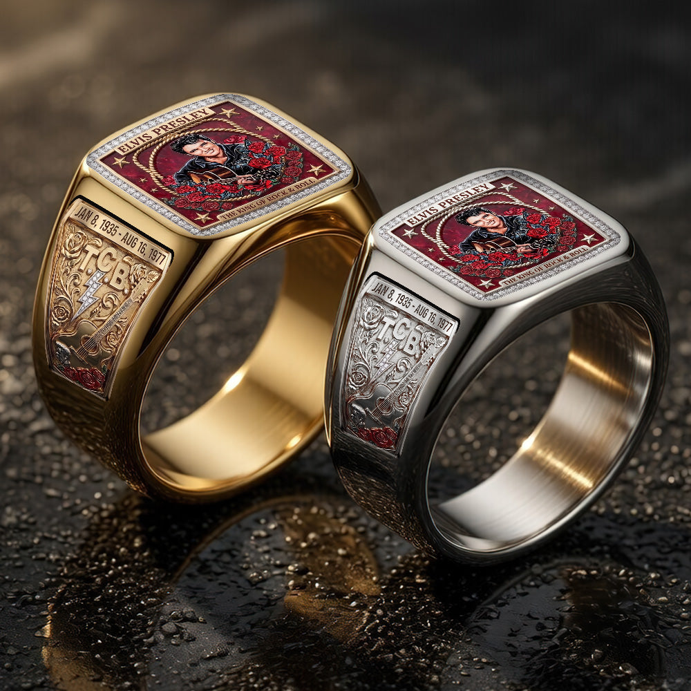 Elvis Presley 3D Engraved Ring – TMTHU6846