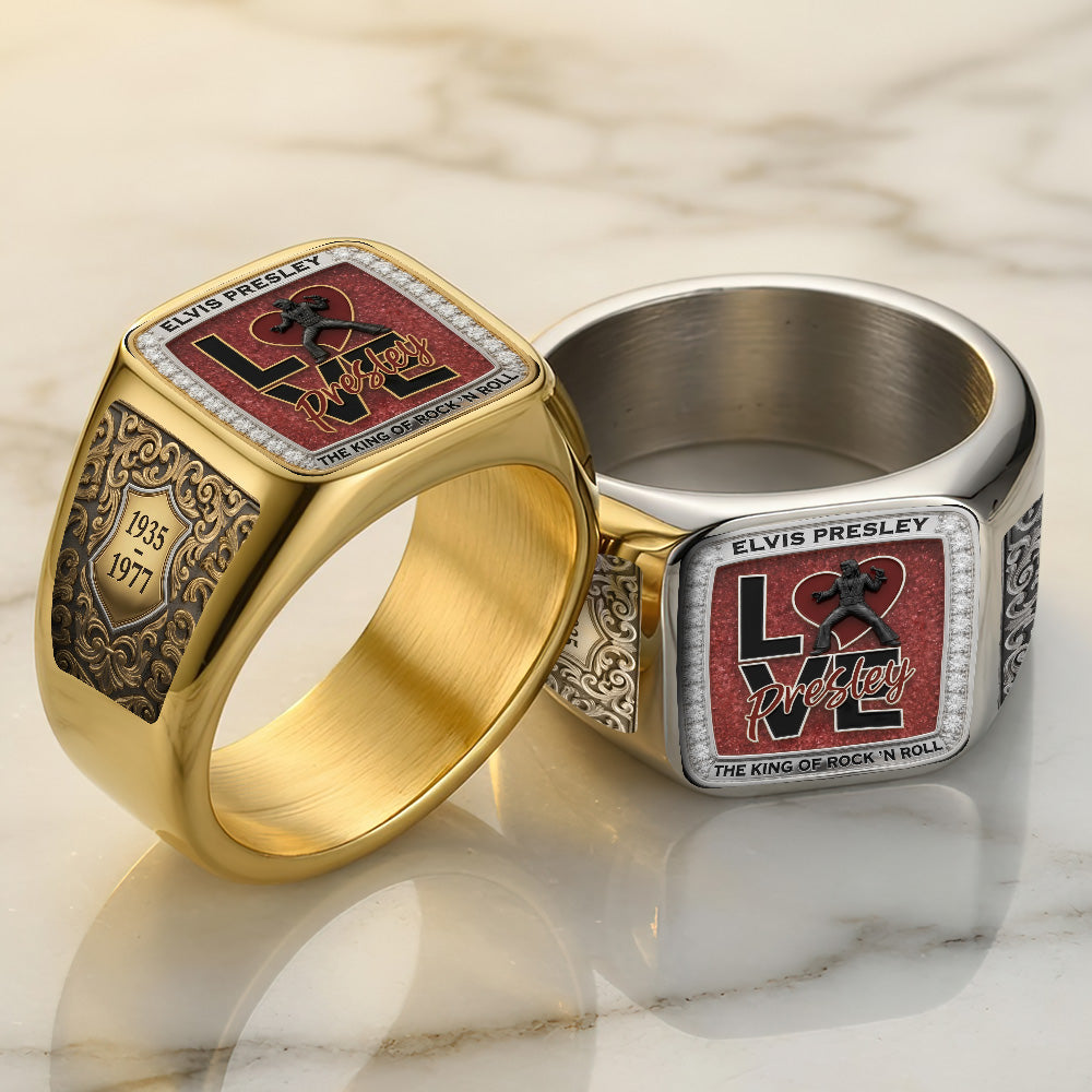 Elvis Presley 3D Engraved Ring – TMTHU6922