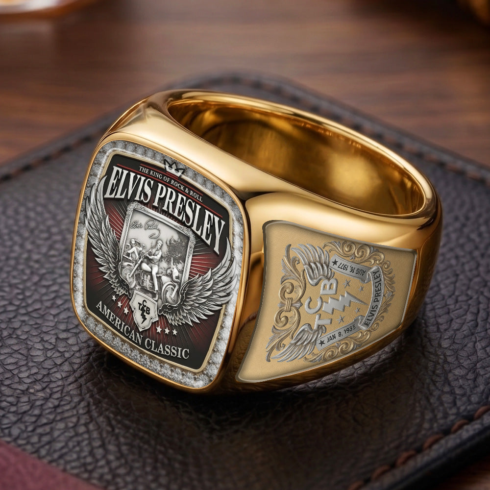 Elvis Presley 3D Engraved Ring – TMTHU6996