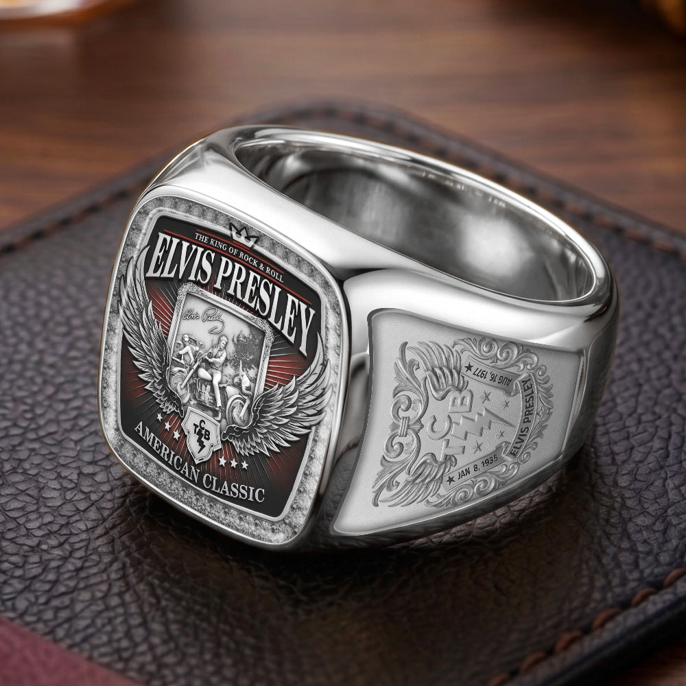 Elvis Presley 3D Engraved Ring – TMTHU6996