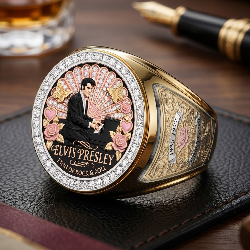 Elvis Presley 3D Engraved Ring – TMTHU7322