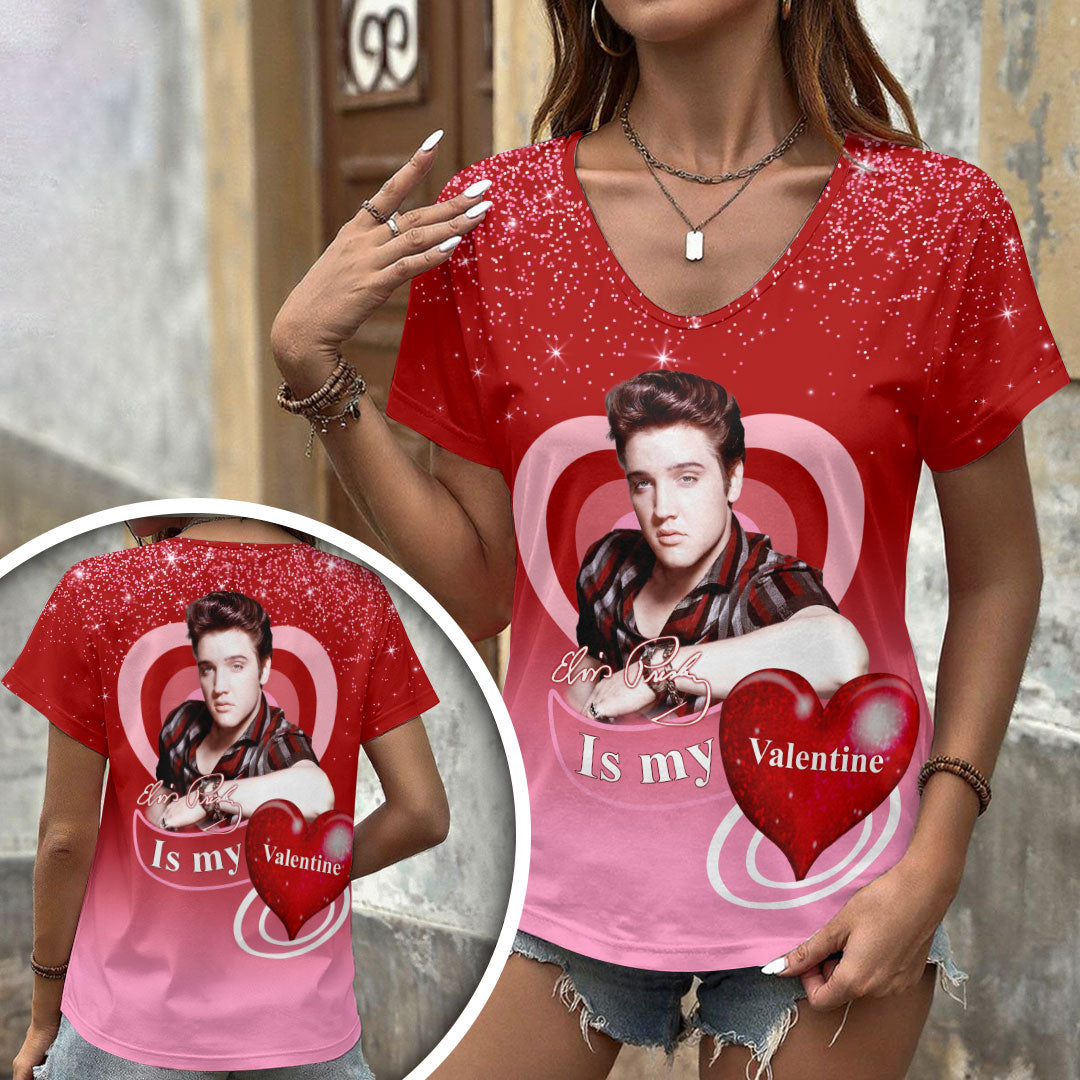 Elvis Presley 3D Women's V-Neck T-Shirt – GNE6831