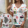 Elvis Presley 3D Women's V-Neck T-Shirt – GNE6832
