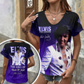 Elvis Presley 3D Women's V-Neck T-Shirt – GNE6833