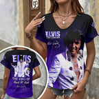 Elvis Presley 3D Women's V-Neck T-Shirt – GNE6833