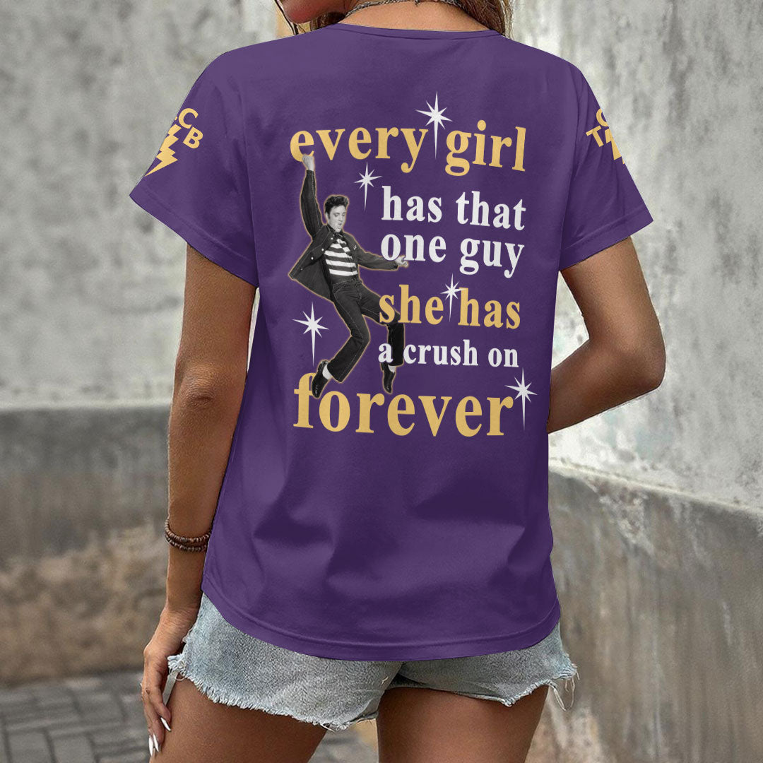 Elvis Presley 3D Women's V-Neck T-Shirt – GNE6951