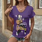 Elvis Presley 3D Women's V-Neck T-Shirt – GNE6951